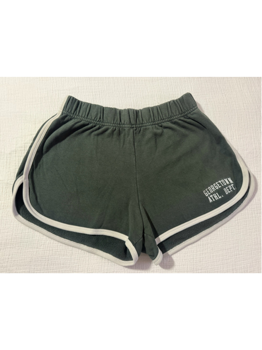 Brandy Melville Georgetown Green White Trim Dolphin Sweatshorts One Size